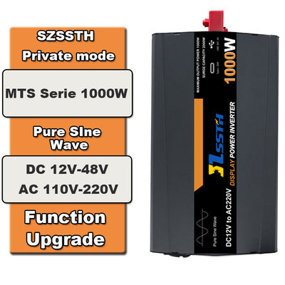 1000w 1kw καθαρός μετατροπέας sinus wave DC 12V 24V AC 110V 220V 230V με USB2.4A τύπου C