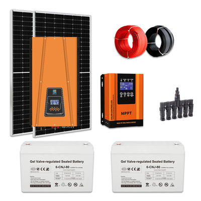 Προσαρμοσμένο σύστημα ηλιακής ενέργειας 1KW Off Grid Συστημα ηλιακής ενέργειας για το σπίτι 50Hz/60Hz