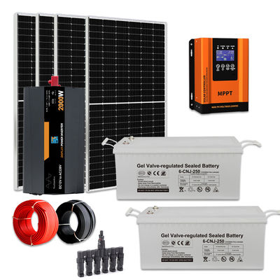 Σπίτι Ηλιακό Σύστημα 2KW Ηλιακό Πίνακα Κιτ Off Grid Με Σύστημα Εγκατάστασης