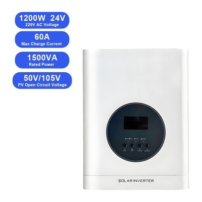 Υβριδικός ηλιακός μετατροπέας 1.2KW 1200W 24V 110/220V Off Grid All-in-One Ηλιακός μετατροπέας για RV, κάμπινγκ και μικρά οικιακά συστήματα