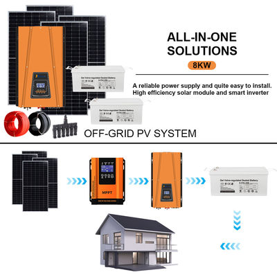Καλή τιμή. Versatile Power for Your Homestead: 8KW Off-Grid Solar Kit with Adjustable Voltage Inverter to Match All Your Equipment σε απευθείας σύνδεση